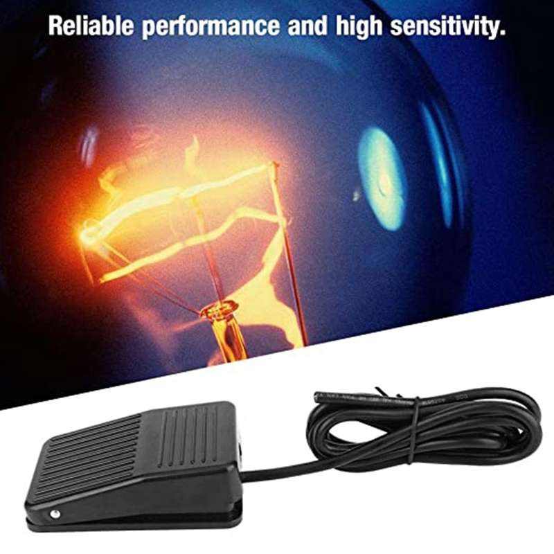 TFS-201 AC 250V 10 A Electric Power Plastic Foot Switch Power Pedal, Cable Length: 1m