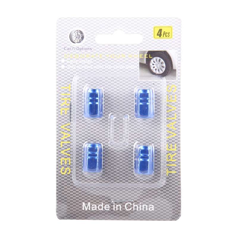 Blue Anodized Aluminum Tire Valve Stem Caps 4 pcs(Blue)