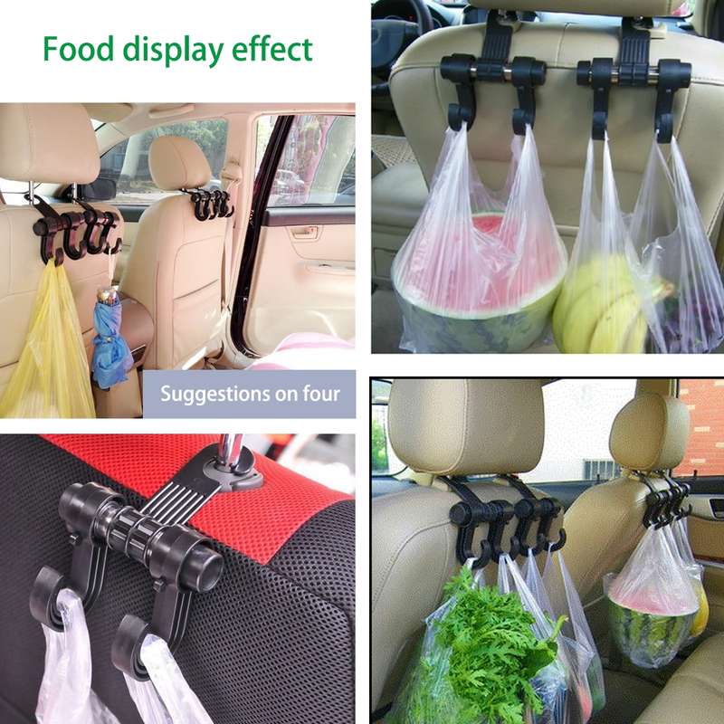 2pcs KANEED Car Vehicle Multi-functional Seat Headrest Bag Hanger Hook Holder Seat Headrest Hanger H