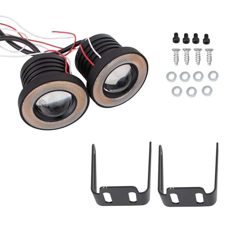 2 PCS 2.5 inch 10W 900LM White + Yellow Light 6500K Waterproof LED Eagle Eye Light for Vehicles, DC