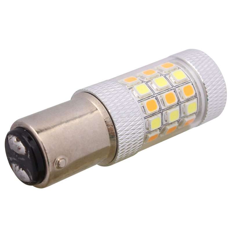 1157/BAY15D 8W 420LM White + Yellow Light 42 LED 2835 SMD Car Brake Light Steering Light Bulb, DC 12
