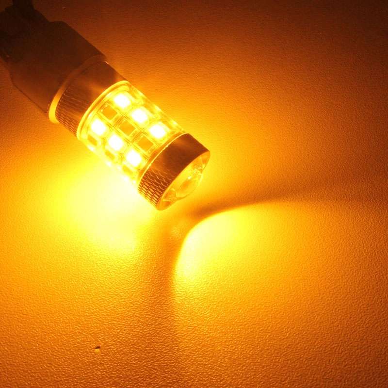 1157/BAY15D 8W 420LM White + Yellow Light 42 LED 2835 SMD Car Brake Light Steering Light Bulb, DC 12