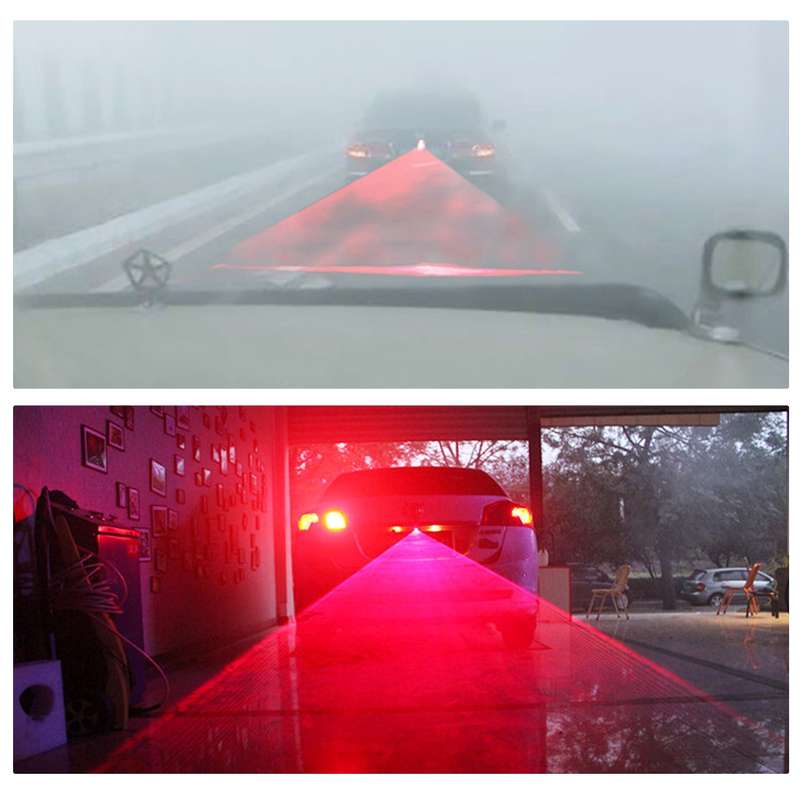 LJFL201-405 Car Universal Alarm 650nm Red Laser Tail Fog Light Lamp