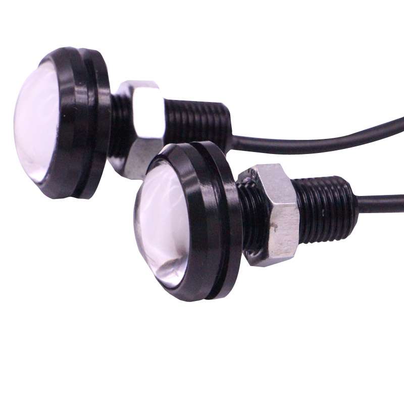 2 PCS 2x 3W 120LM Waterproof Eagle Eye light White LED Light for Vehicles, Cable Length: 60cm(Black