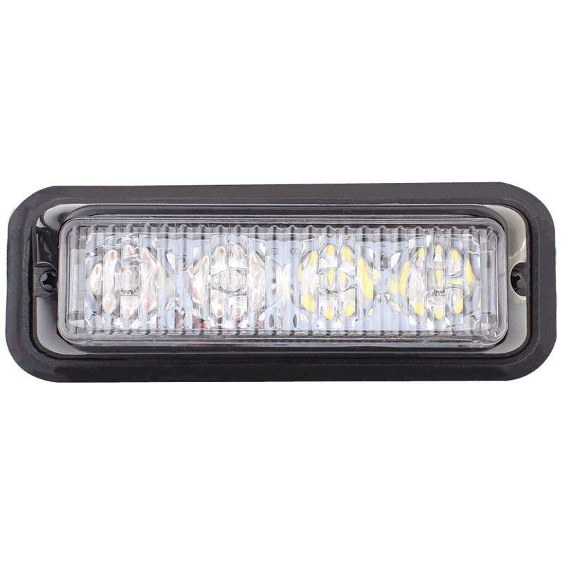12W 720LM 6500K 577-597nm 4-LED White + Yellow Light Wired Car Flashing Warning Signal Lamp, DC12-24