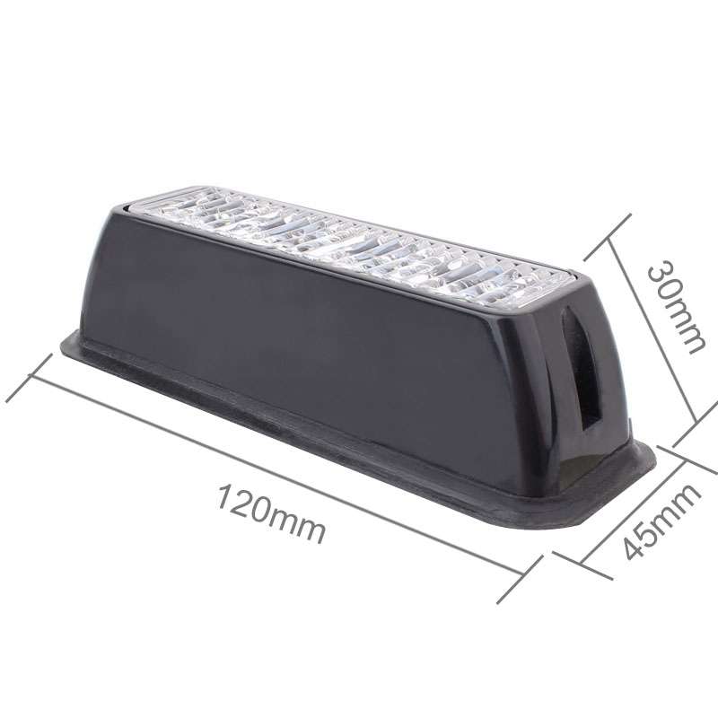 12W 720LM 6500K 577-597nm 4-LED White + Yellow Light Wired Car Flashing Warning Signal Lamp, DC12-24