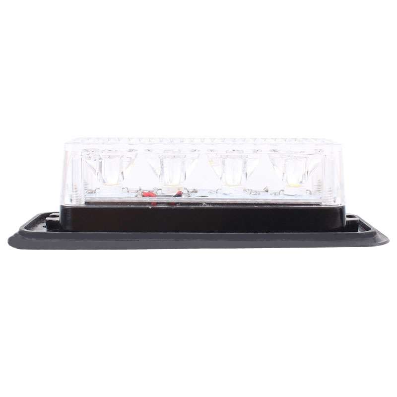 12W 720LM 6500K 577-597nm 4-LED White + Yellow Light Wired Car Flashing Warning Signal Lamp, DC12-24