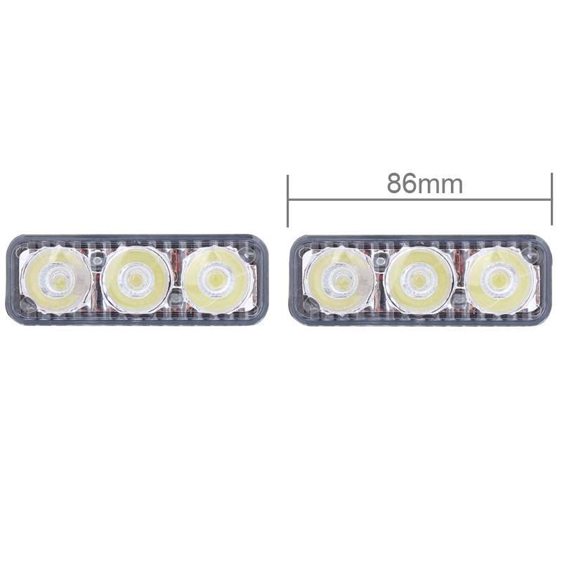 2 PCS MZ 9W 540LM 6500K 3-LED White Light Wired Car Daytime Running Light Fog Lamp, DC12-24V,Light W
