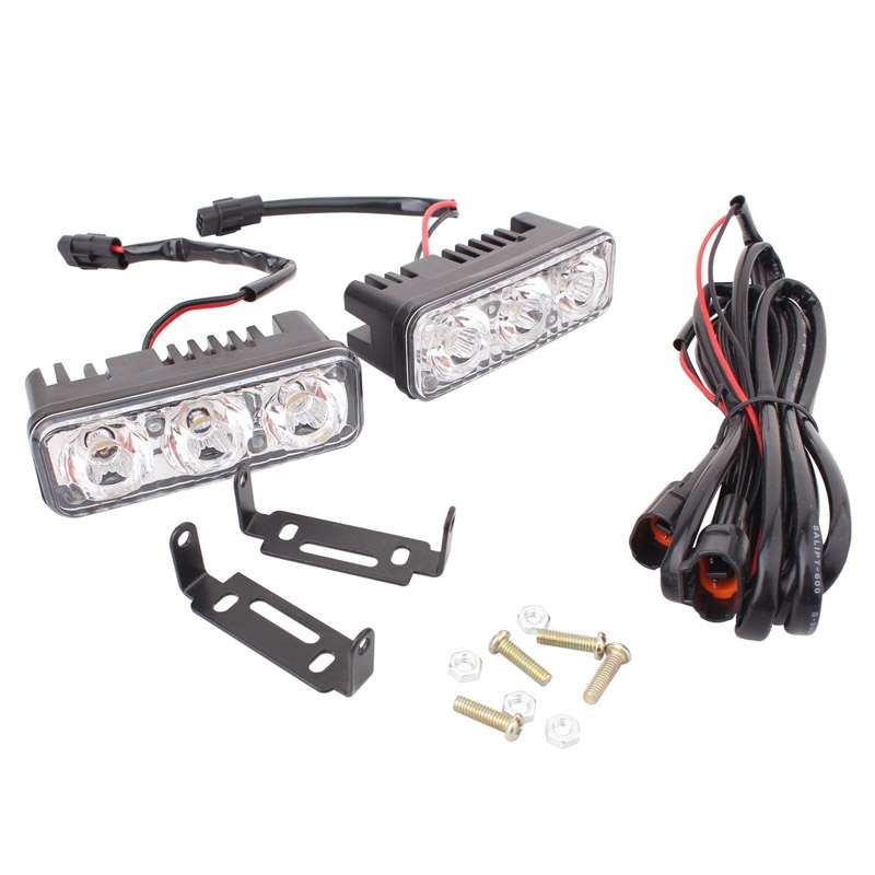 2 PCS MZ 9W 540LM 6500K 3-LED White Light Wired Car Daytime Running Light Fog Lamp, DC12-24V,Light W