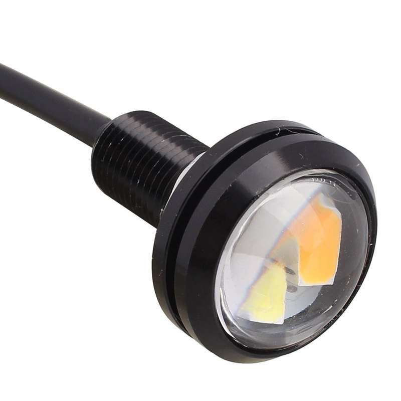2 PCS 22.5mm 2W 200LM White + Yellow Light 4 LED SMD 5630 Eagle Eye Car Steering Light Daytime Runni