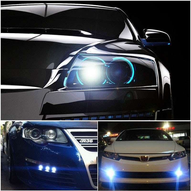 2 PCS 22.5mm 2W 200LM White + Yellow Light 4 LED SMD 5630 Eagle Eye Car Steering Light Daytime Runni