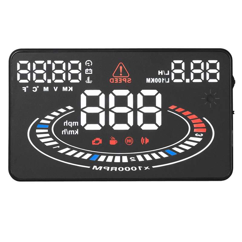 E300 5.5 inch Car OBDII / EUOBD HUD Vehicle-mounted Head Up Display Security System, Support Speed &