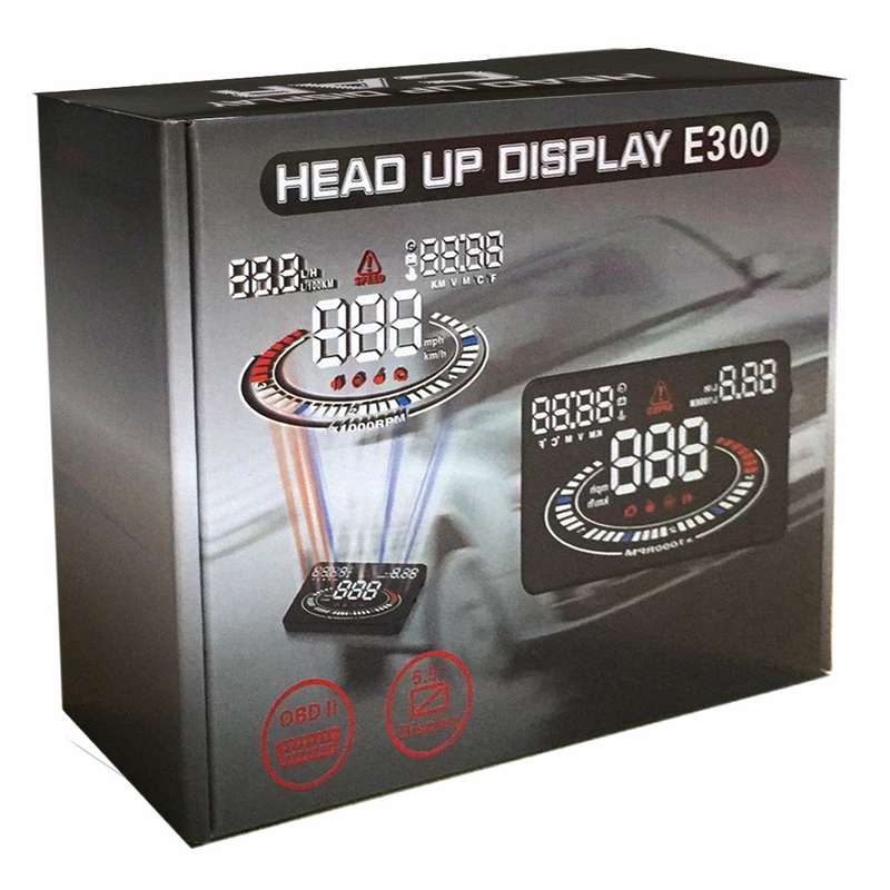 E300 5.5 inch Car OBDII / EUOBD HUD Vehicle-mounted Head Up Display Security System, Support Speed &