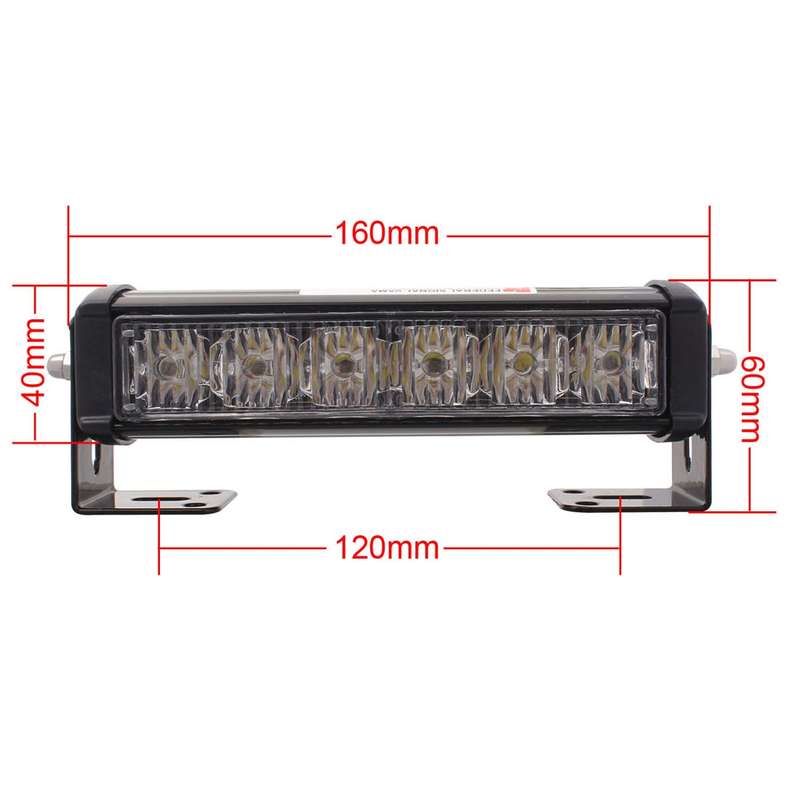 2 PCS 6 inch 6 LED 2 x 18W Car Flash Warning Light Red + Blue Change White Waterproof Emergency Lig