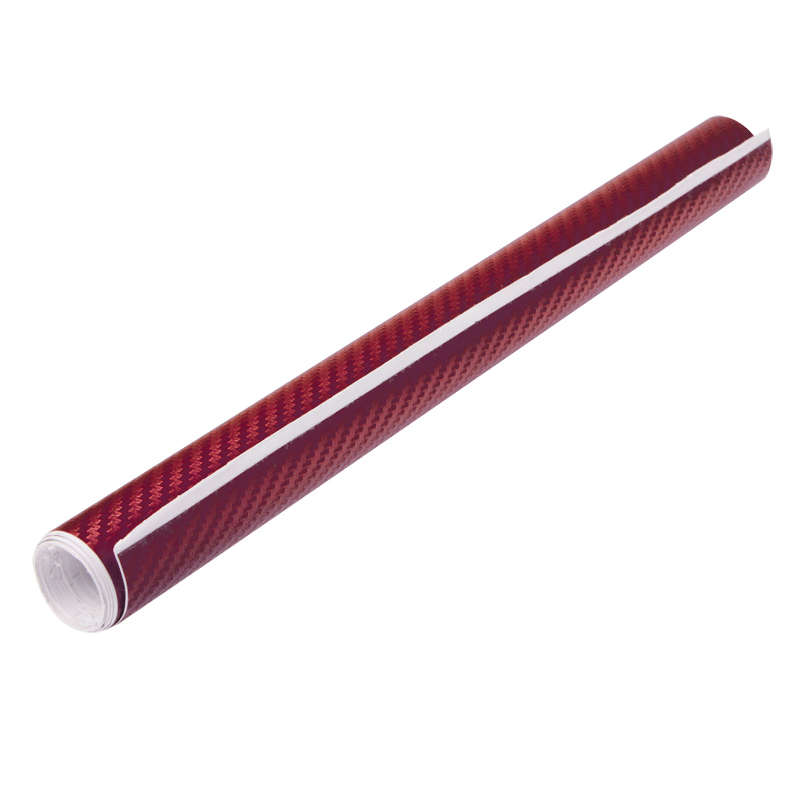 Car Decorative 3D Carbon Fiber PVC Sticker, Size: 127cm x 50cm(Red)