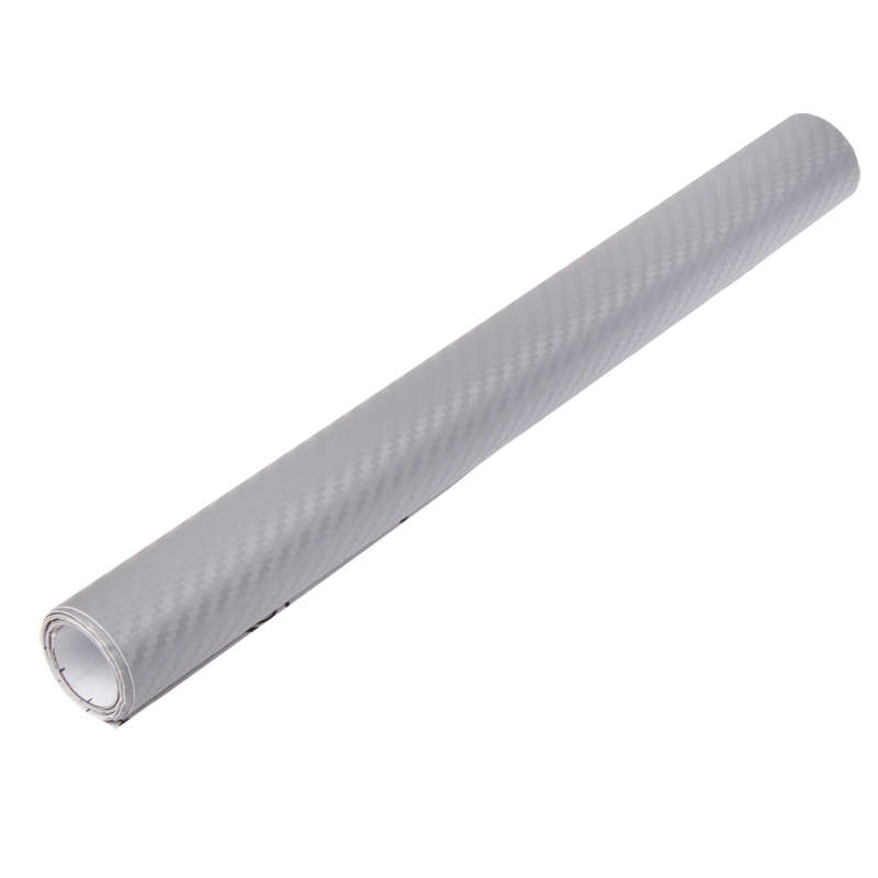 Car Decorative 3D Carbon Fiber PVC Sticker, Size: 127cm x 50cm(Silver)
