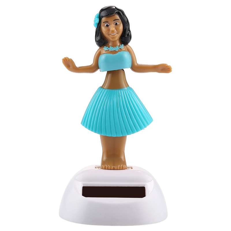 Solar Powered Bobble Head Dancing Toy Car Decoration Ornament Cute Hula Princess(Pink)
