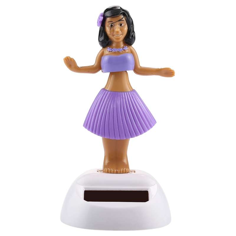 Solar Powered Bobble Head Dancing Toy Car Decoration Ornament Cute Hula Princess(Pink)
