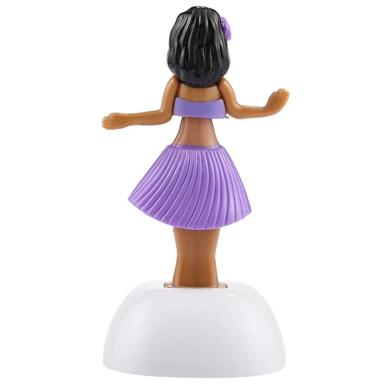 Solar Powered Bobble Head Dancing Toy Car Decoration Ornament Cute Hula Princess(Pink)