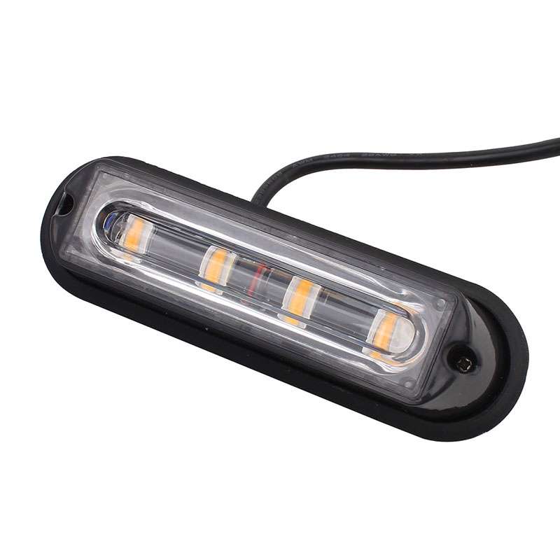 12W 720LM 4-LED Yellow Light 18 Flash Patterns Car Strobe Emergency Warning Light Lamp, DC 12V