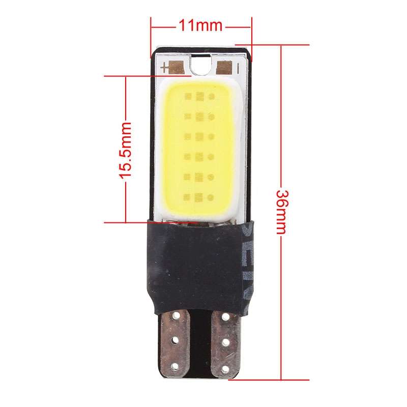 2 PCS T10 6W 180LM Ice Blue Light Double-Faced 2 COB LED Decode Canbus Error-Free Car Clearnce Readi