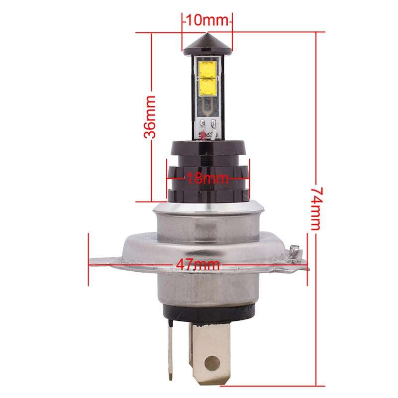 H4 20W 800LM White Light 4 XT-E LED Car Daytime Running Light Headlight Bulb, DC 12-24V