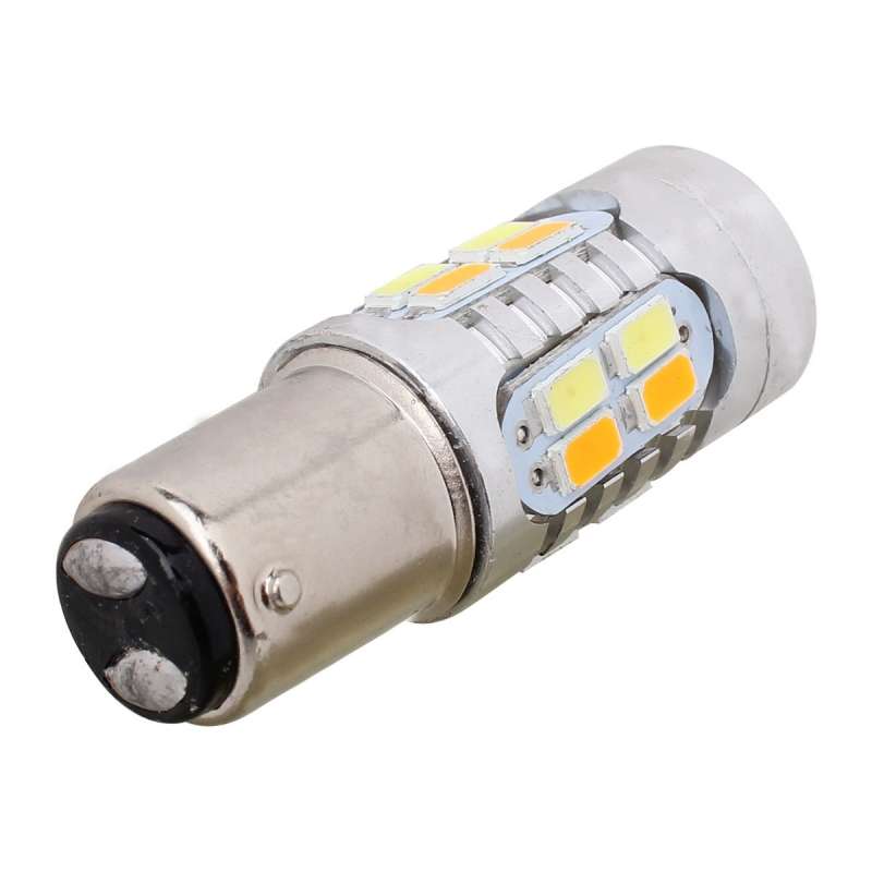 2PCS 1157/BAY15D 10W 700LM Yellow + White Light 20-LED SMD 5630 Car Brake Light Lamp Bulb, Constant