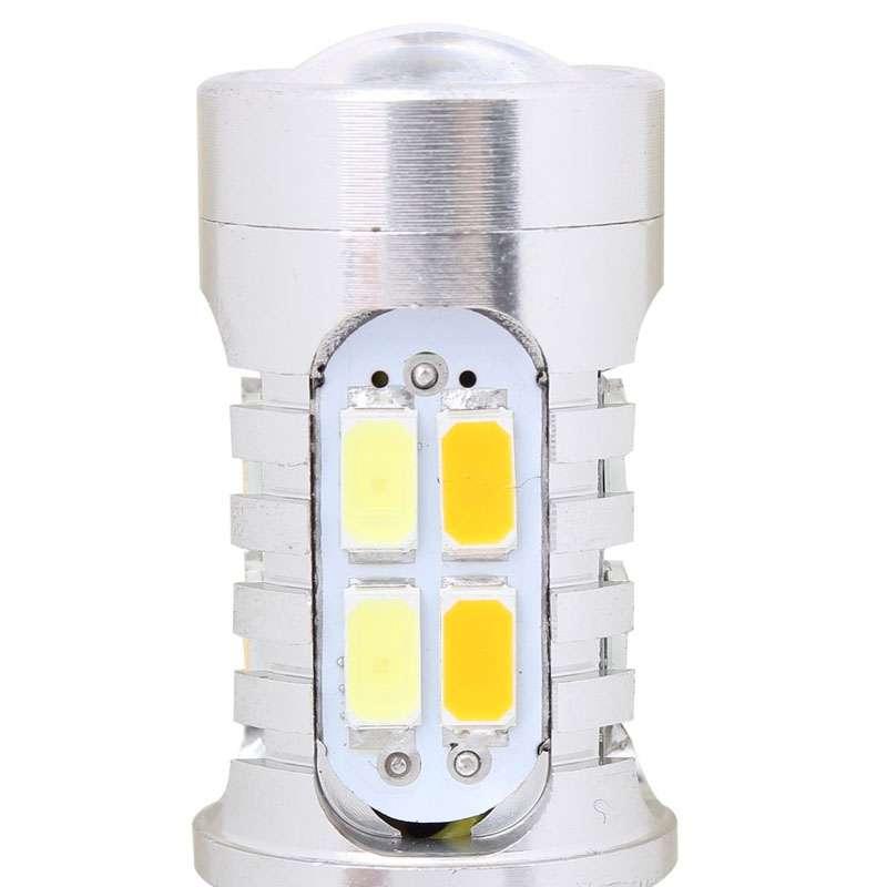 2PCS 1157/BAY15D 10W 700LM Yellow + White Light 20-LED SMD 5630 Car Brake Light Lamp Bulb, Constant