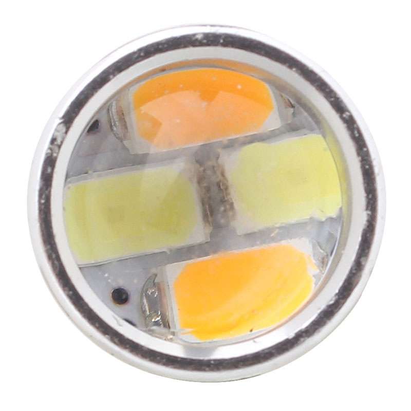 2PCS T20 10W 700LM Yellow + White Light Dual Wires 20-LED SMD 5630 Car Brake Light Lamp Bulb, Consta
