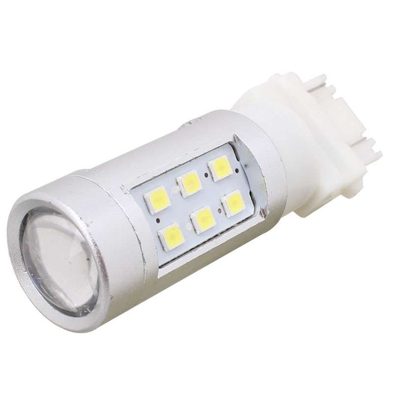 2 PCS T25 4.2W 630LM White Light Dual Wires 21 LED 2835 SMD Car Brake Light Daytime Running Light Bu