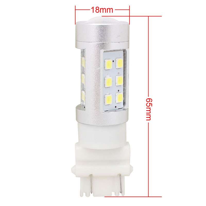 2 PCS T25 4.2W 630LM White Light Dual Wires 21 LED 2835 SMD Car Brake Light Daytime Running Light Bu