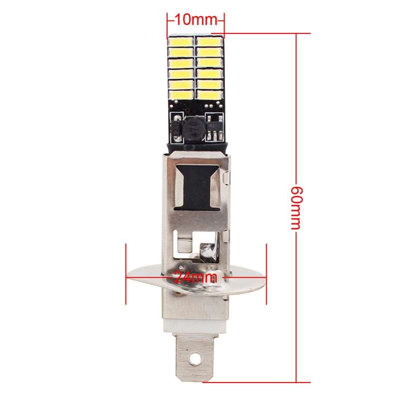 2 PCS H1 4.8W 720LM 6500K White Light 24 LED SMD 4014 Error-Free Canbus Car Clearance Lights Lamp, D