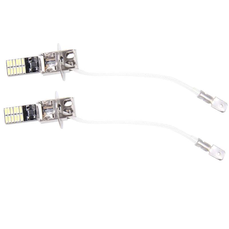 2 PCS H3 4.8W 720LM 6500K White Light 24 LED SMD 4014 Error-Free Canbus Car Clearance Lights Lamp, D