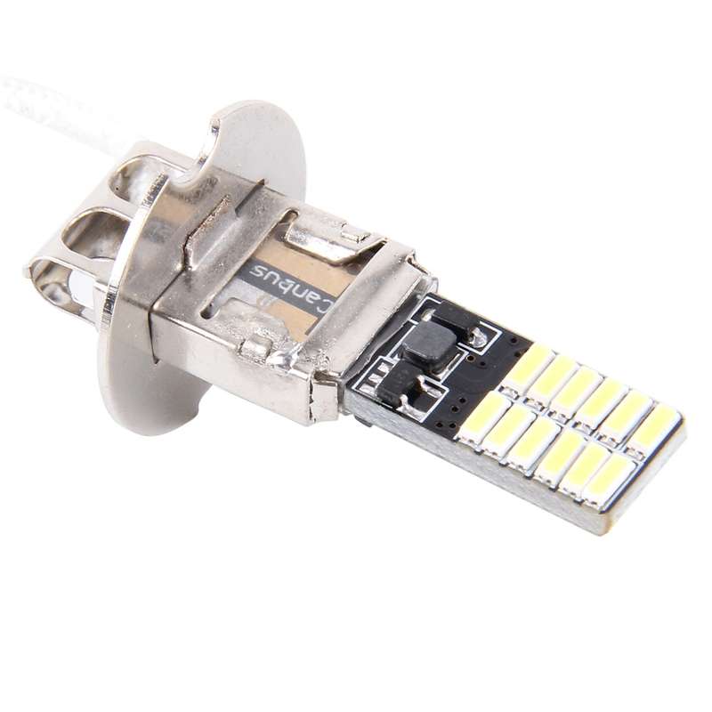 2 PCS H3 4.8W 720LM 6500K White Light 24 LED SMD 4014 Error-Free Canbus Car Clearance Lights Lamp, D