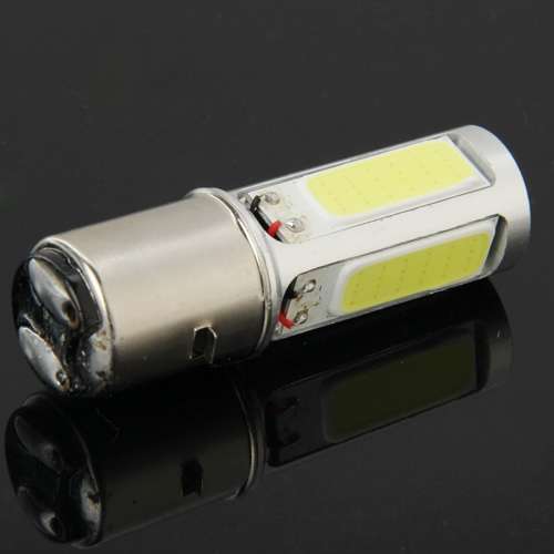 BA20D 6W White 250LM 5 LED COB Car Stop Brake Light Front Rear Turn Signal Lights for Motorcycle / V