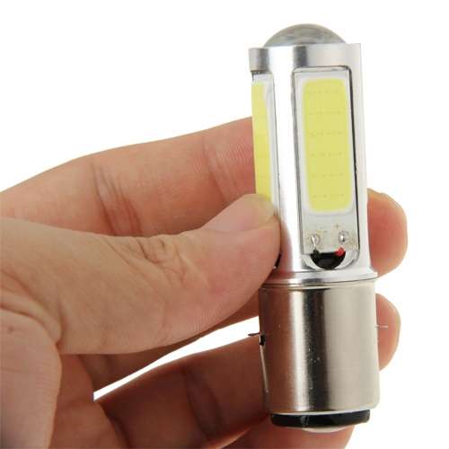 BA20D 6W White 250LM 5 LED COB Car Stop Brake Light Front Rear Turn Signal Lights for Motorcycle / V