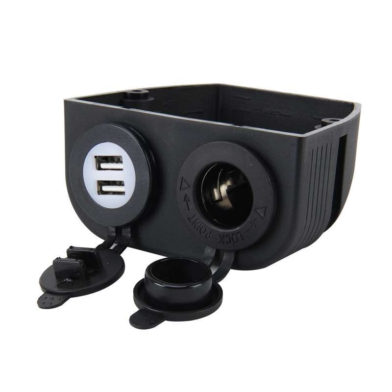 5V 2.1A Dual-USB Ports w/20A Car Cigarette Lighter Socket Car Charger(Black)