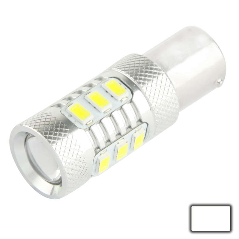 1156 11W White LED Turn Light for Vehicles, DC 12-30V, 12 LED SMD 5630 Light + 5W 1 LED Light