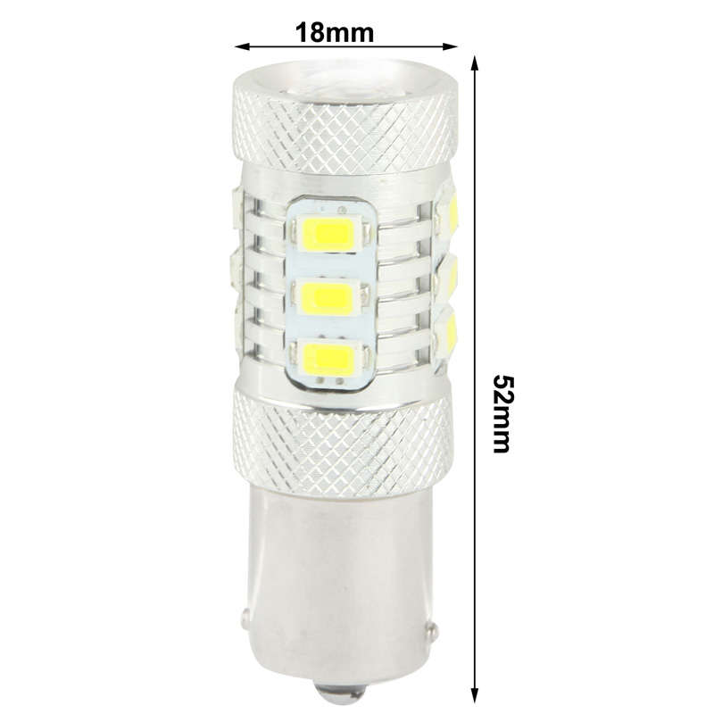 1156 11W White LED Turn Light for Vehicles, DC 12-30V, 12 LED SMD 5630 Light + 5W 1 LED Light