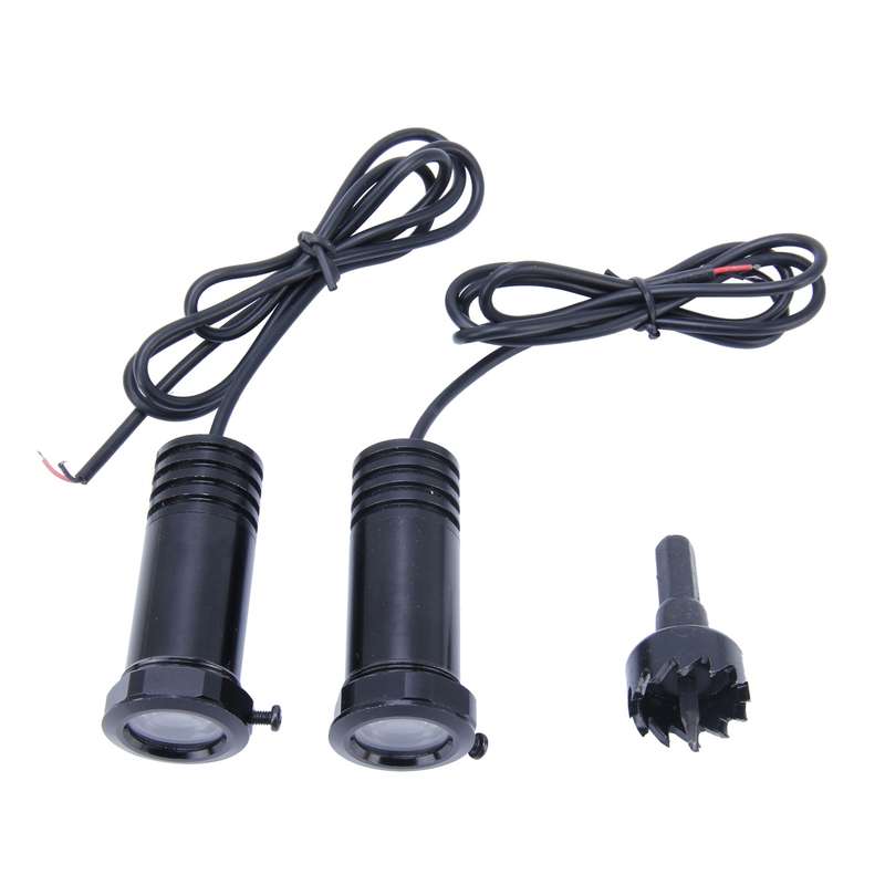 Car Door LED Laser Welcome Decorative Light, LED Laser for MAZDA Logo (Pair)(Black)