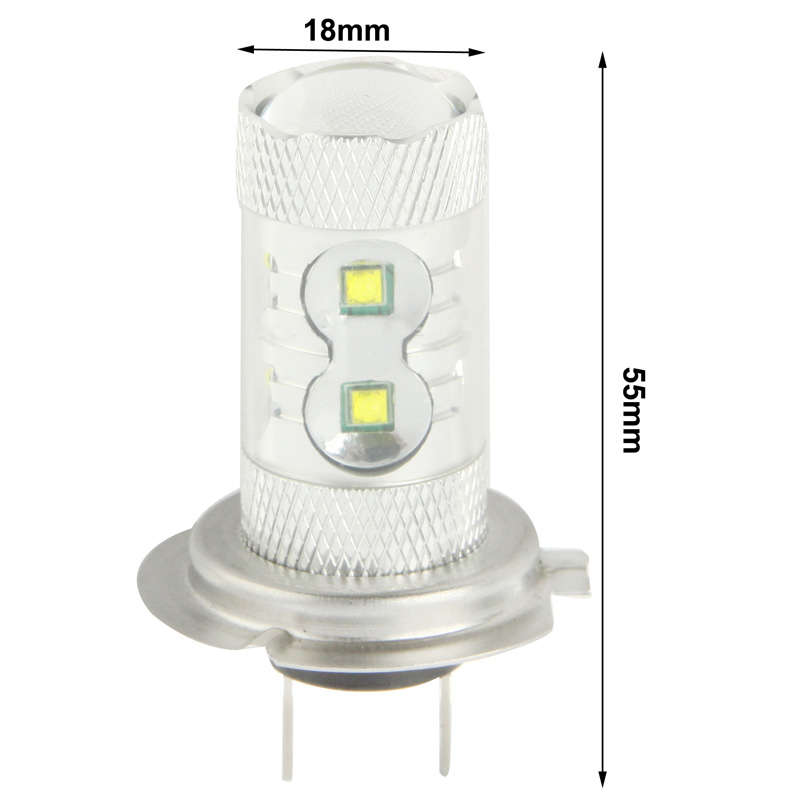 H7 60W White 12 LED Fog Light for Vehicles, DC 12-30V