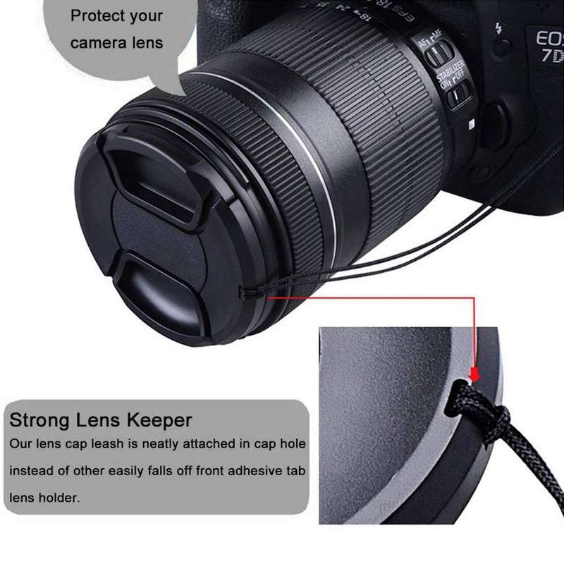 72mm Center Pinch Camera Lens Cap(Black)