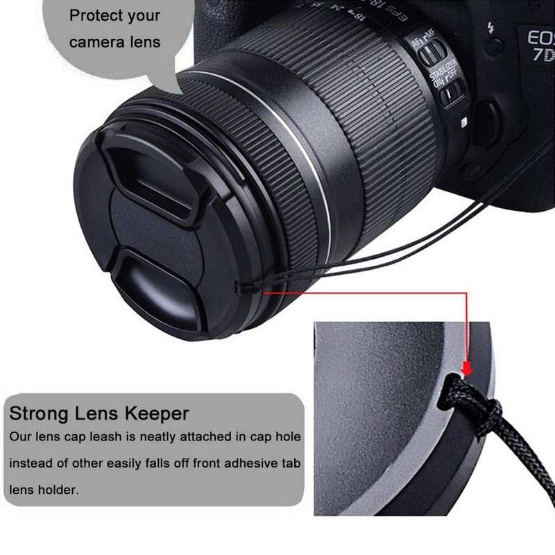 77mm Center Pinch Camera Lens Cap(Black)