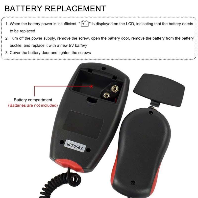 Digital Light Meter, Measuring Range: 1-100000 Lux(Red)
