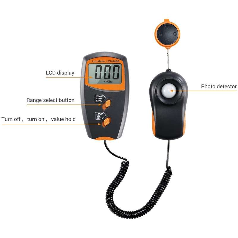 Digital Light Meter, Measuring Range: 1-100000 Lux
