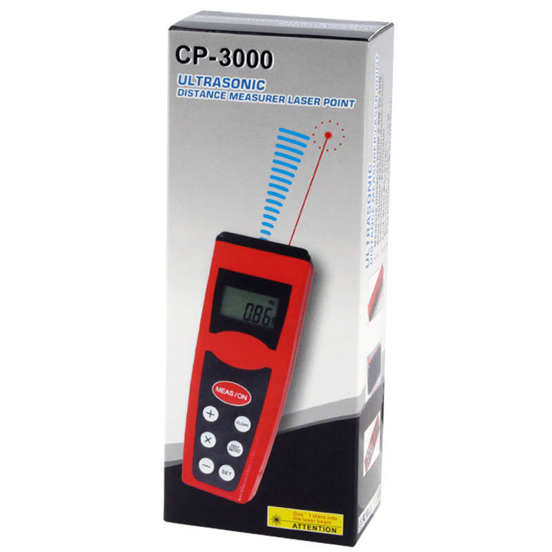 Ultrasonic Distance Measure Measurer with Laser Pointer, Range: 0.5-18m (CP-3000)