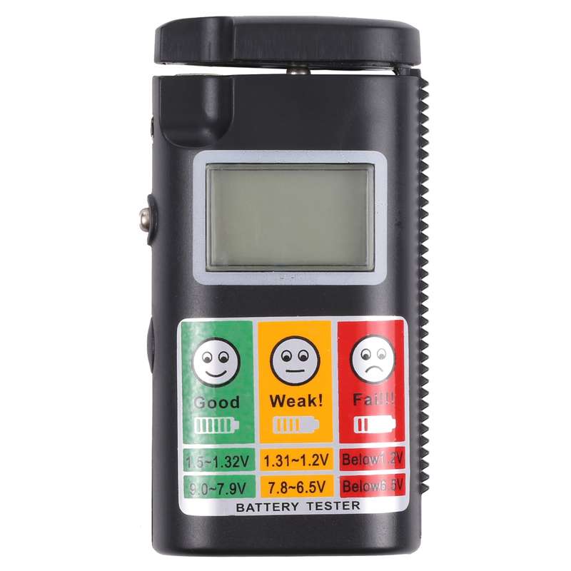 Digital LCD Screen Battery Tester for R20S / R14S / R6S / R03 / R1 / Button / 6F22(Black)