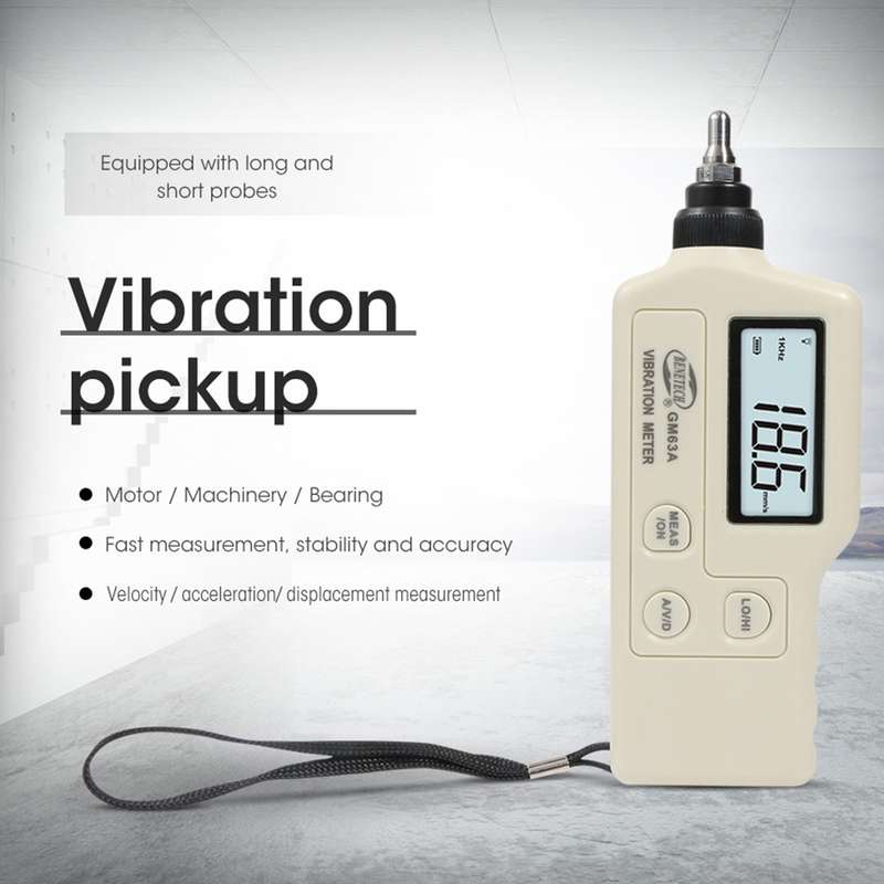 BENETECH GM63A Vibration Meter Digital Tester Vibrometer Analyzer Acceleration Velocity(White)