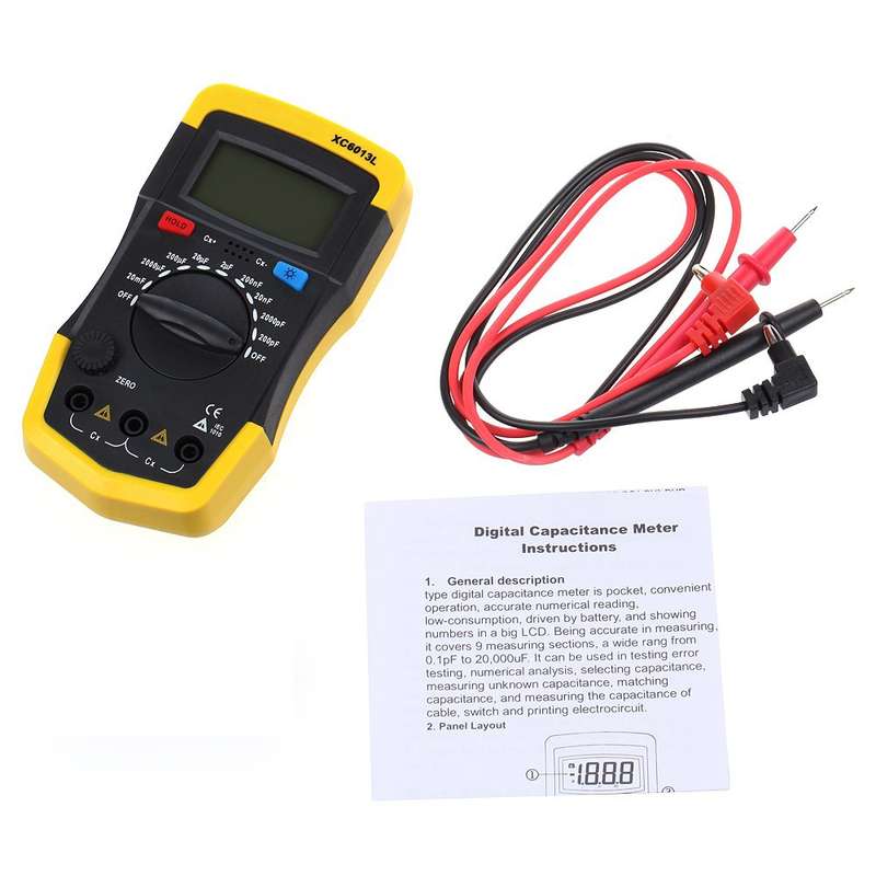 Capacitor Capacitance Meter Tester 6013 XC6013L(Yellow)