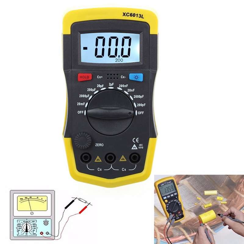 Capacitor Capacitance Meter Tester 6013 XC6013L(Yellow)